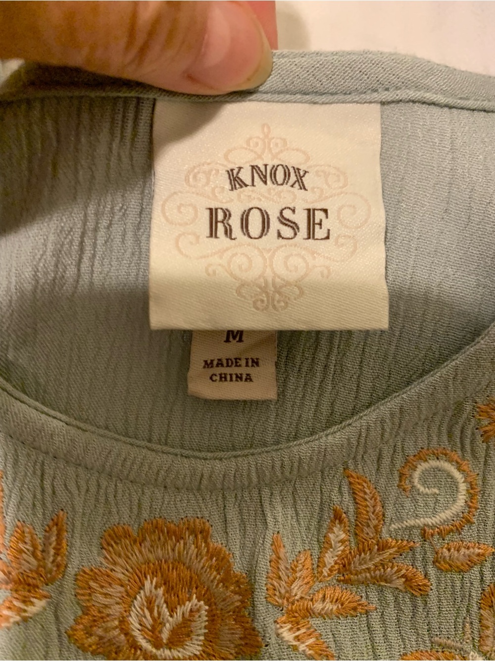 Knox Rose Gray Tank with Peach Floral Embroidery - Picture 5 of 6